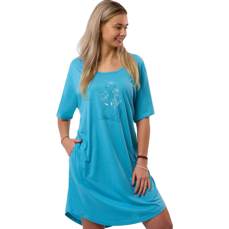 Naspani Dámská noční košile - Nadměrná 1XL-4XL, bavlna 1C4175