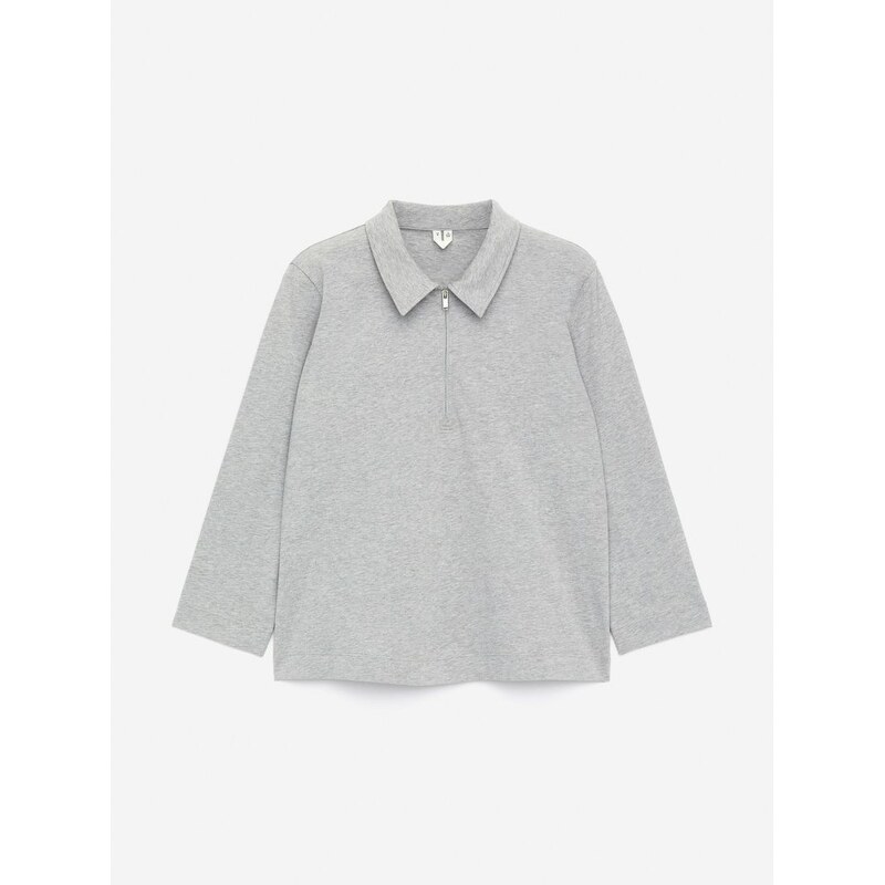 H&M - Tops polovičním zipem - šedá 108443631