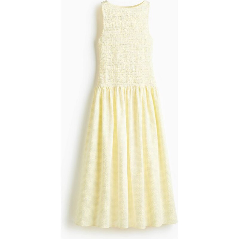 H&M - Šaty z tkaniny seersuckers žabkováním - žlutá 108133434
