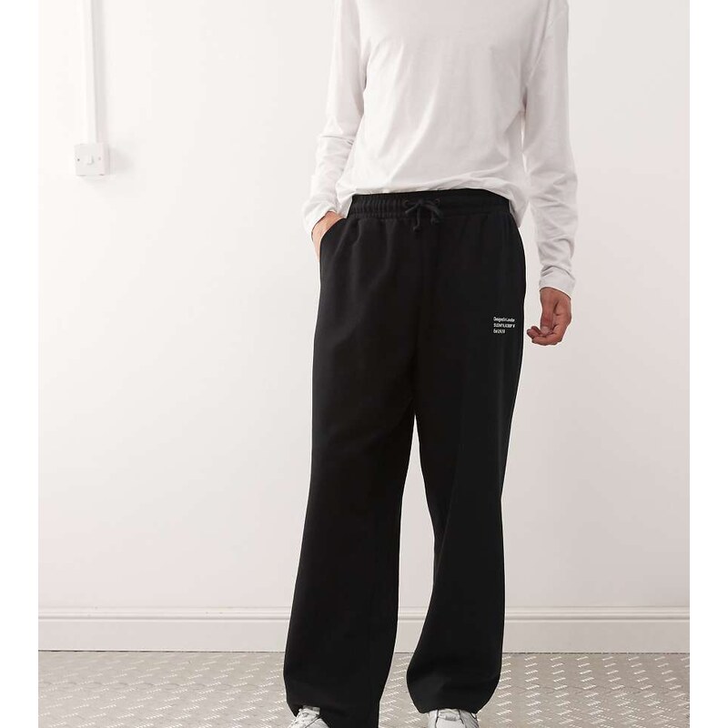 COLLUSION Relaxed black jogger with co-ordinates print