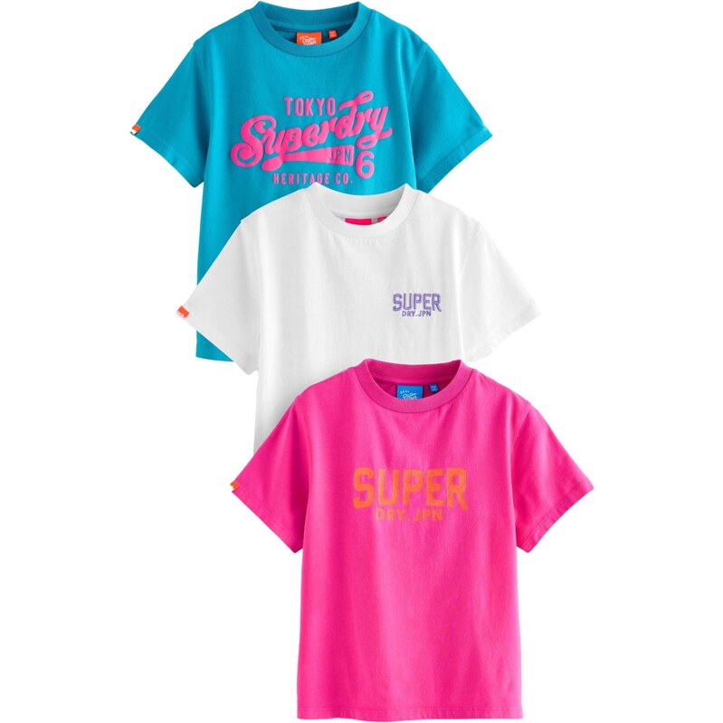 Superdry & Co Tričko Athletic modrá / lenvandulová / pink / bílá
