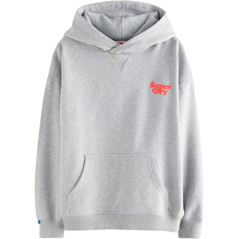 Superdry & Co Mikina Essentials šedý melír / jasně červená