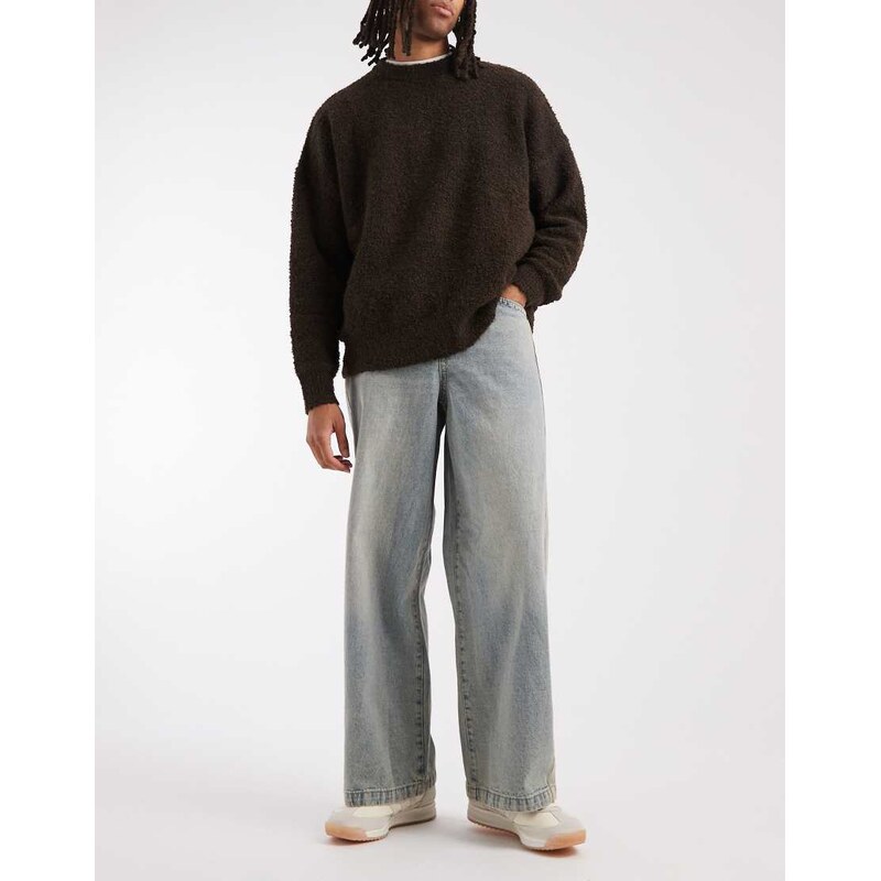 ASOS DESIGN loose jeans with side panel in yellow tint light