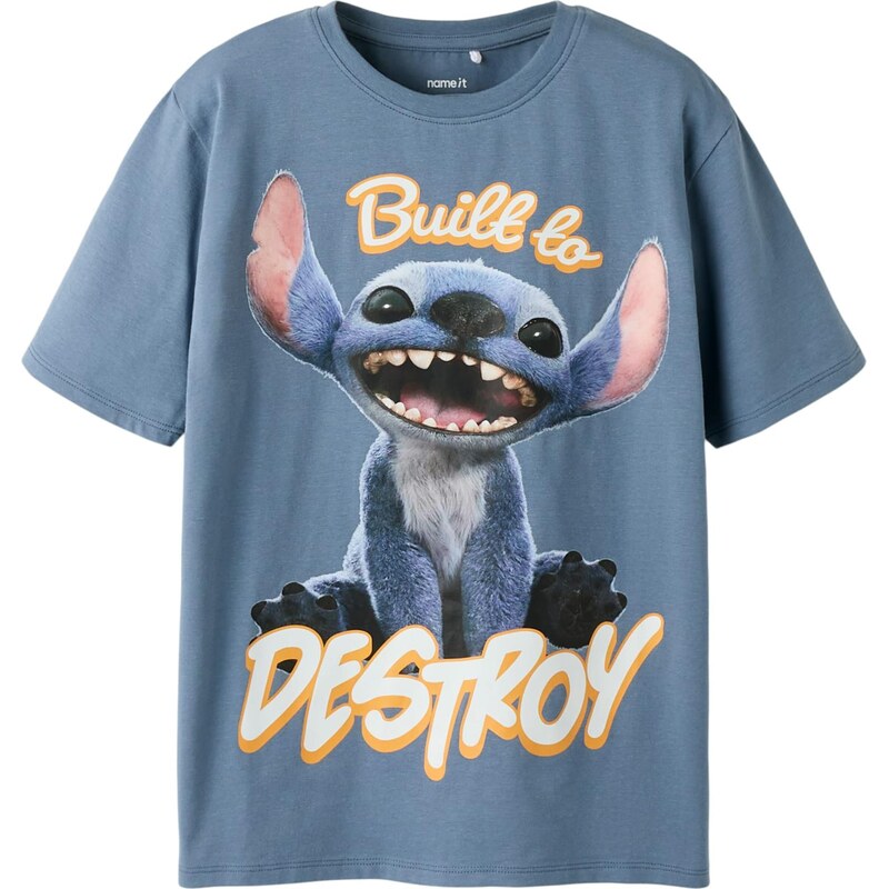 NAME IT Tričko NKMNila Stitch chladná modrá / oranžová / růžová