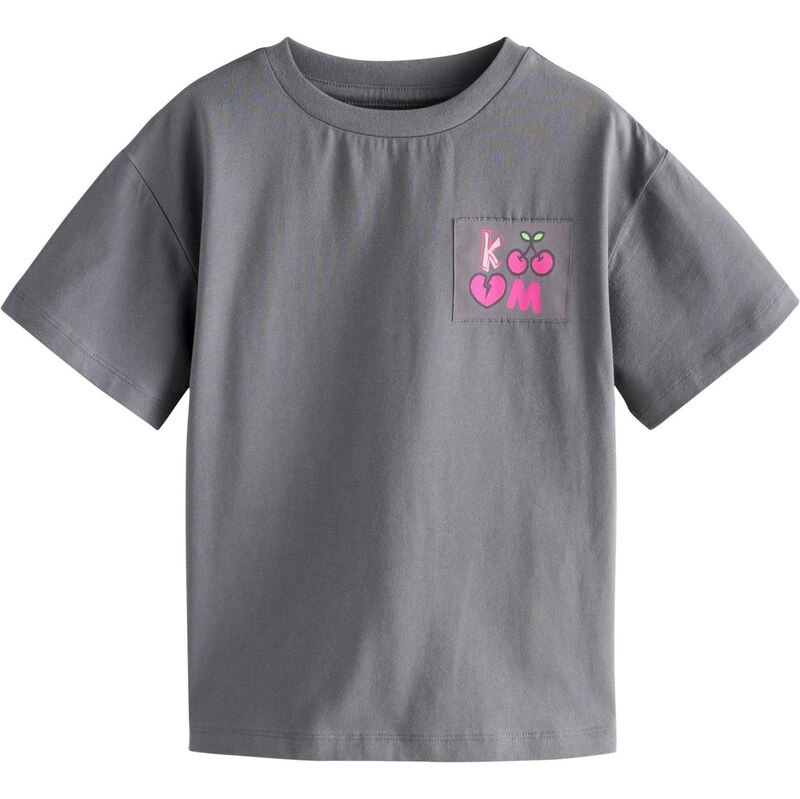 Next Tričko šedá / pink / černá