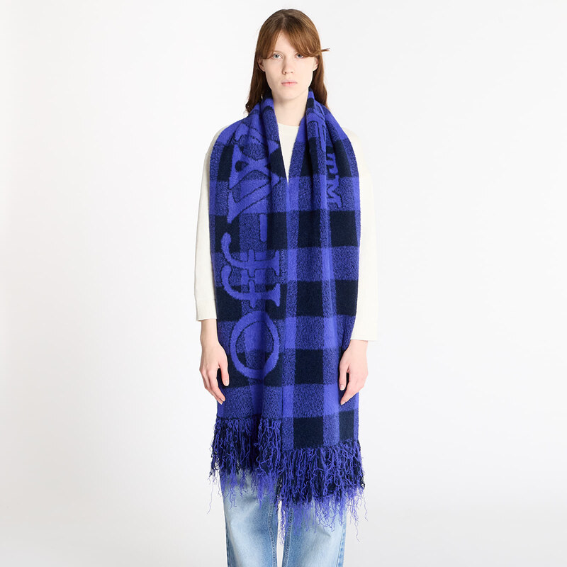 Šála Off-White Bookish Check S Cobalt Blue/ Light Blue Universal