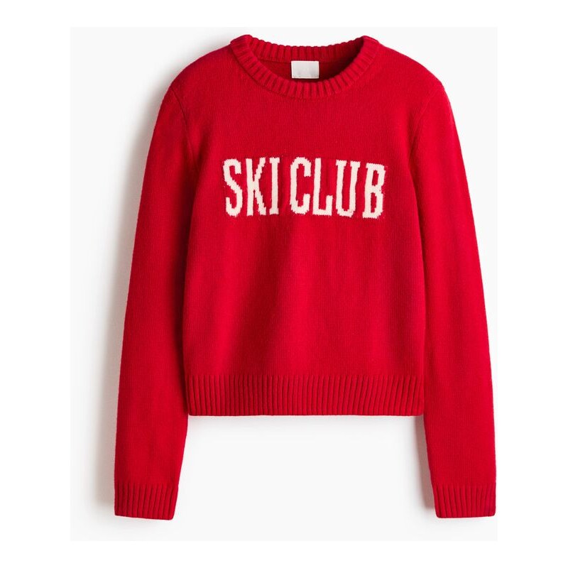H&M - Svetr z žakárového úpletu - Červená/Ski Club