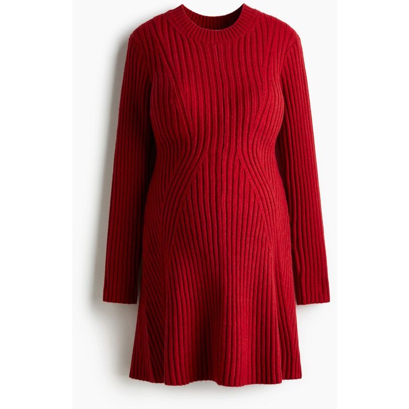 H&M - MAMA Šaty z žebrovaného úpletu - Červená