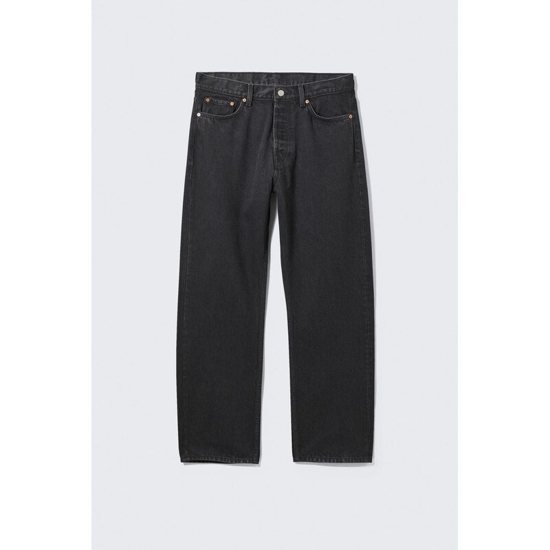 H&M - Space džíny se středním pasem a volným rovným střihem - černá 108130884