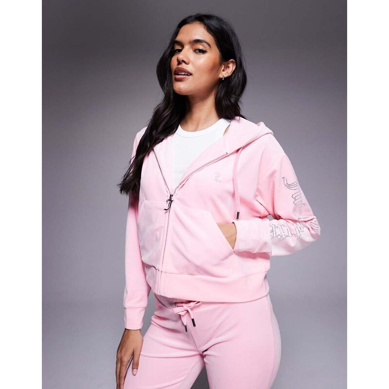 Juicy Couture co-ord zip up relaxed hoodie in pink