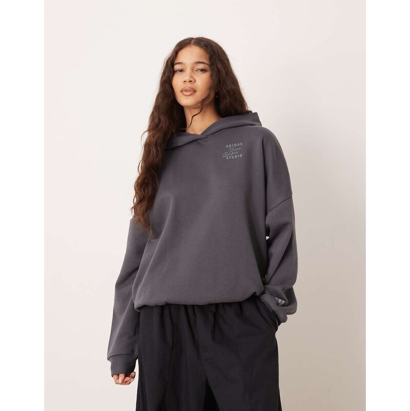 adidas Performance Three Stripes Studios hoodie in slate blue-Navy 110311529