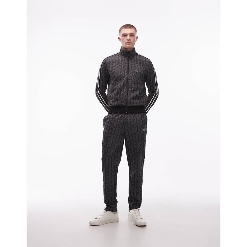 Lacoste monogram co-ord track pants in black