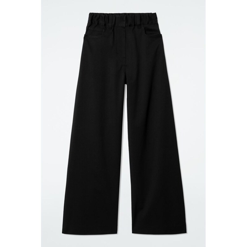 H&M - KALHOTY S ŠIROKÝMI NOHAVIČKAMI Z BAVLNY - černá 108130076