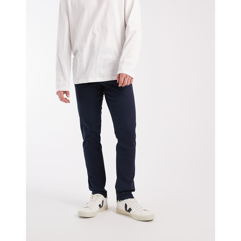 ASOS DESIGN 2 pack skinny chinos in navy and stone-Multi 110311583