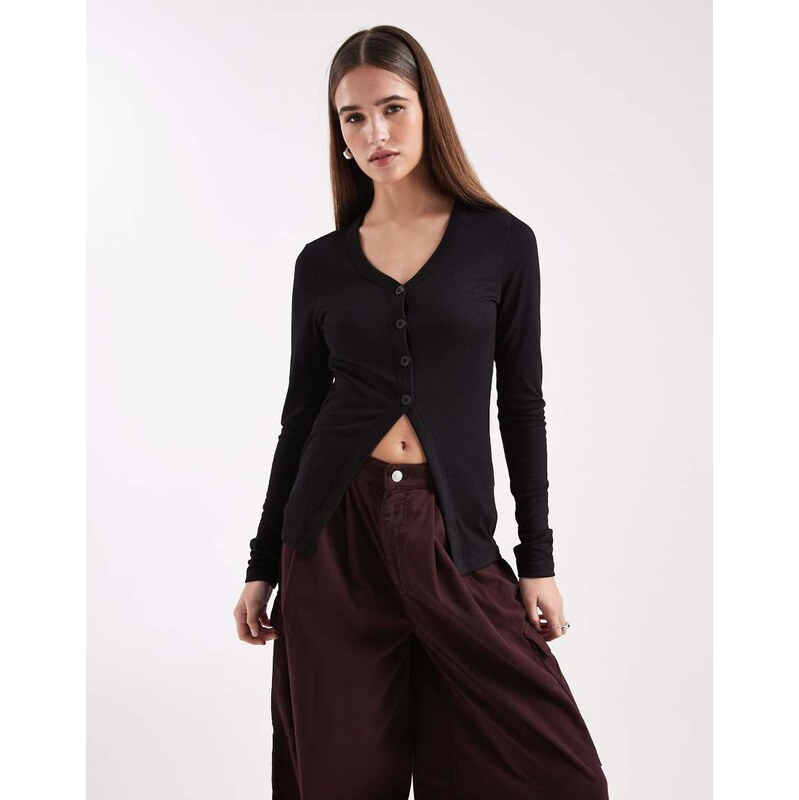 ONLY open hem longline cardigan in black