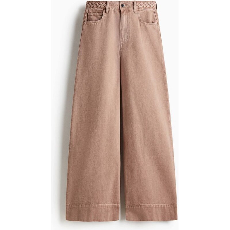 H&M - Wide High Jeans - Beige