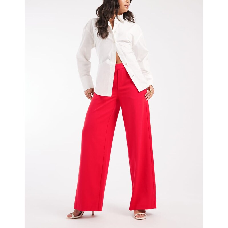 Object wide leg tailored trouser in fiery coral-Orange 115517572