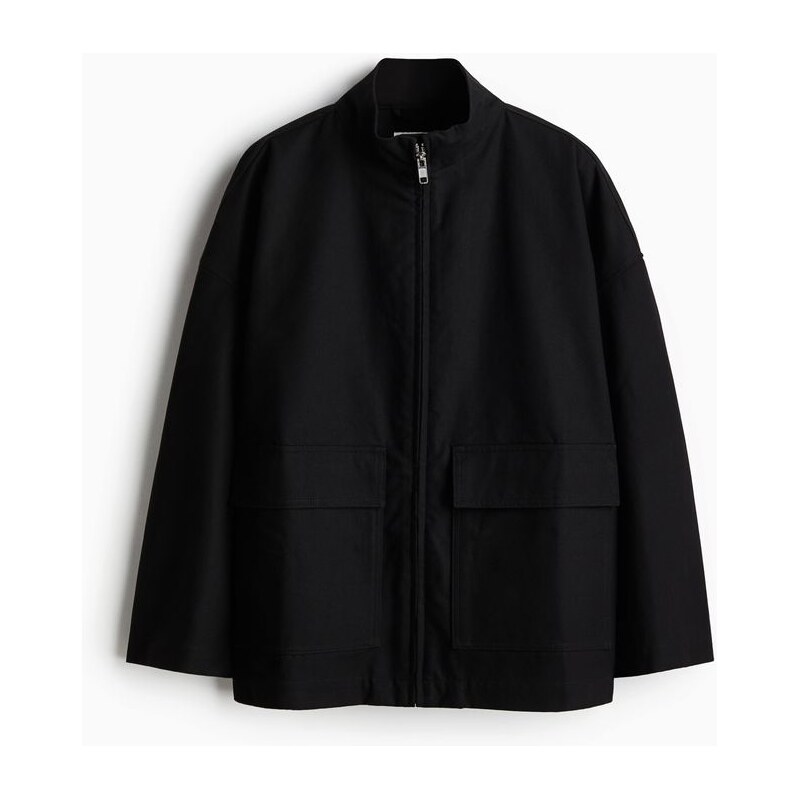 H&M - Oversized plátěná bunda - Černá
