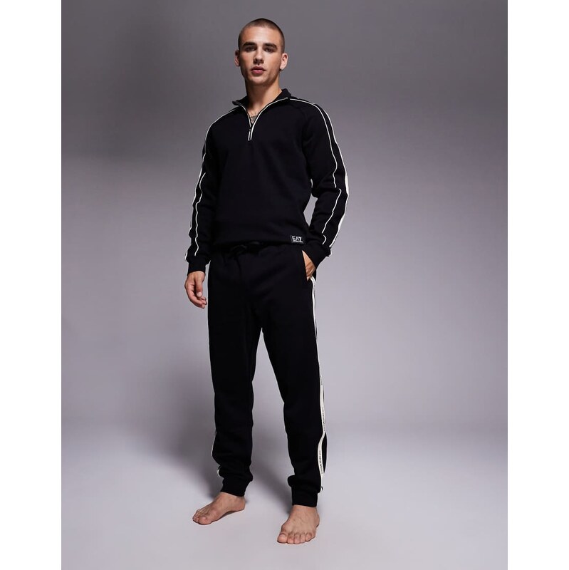 Armani EA7 tape joggers co-ord in black