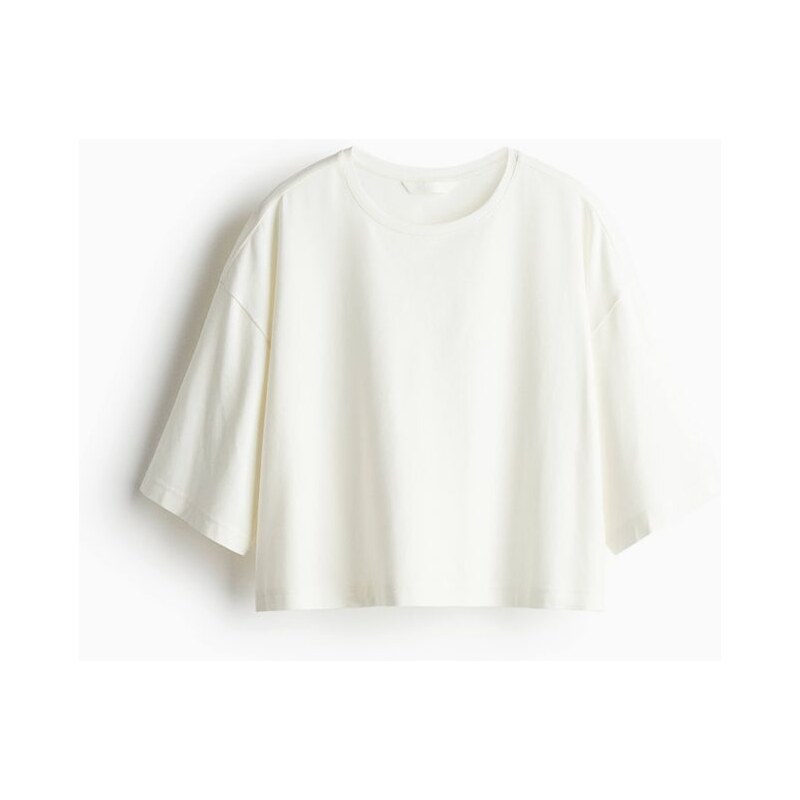 H&M - Tričko boxy - Bílá