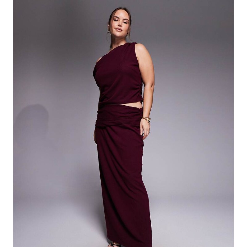 ASOS Curve ASOS DESIGN Curve co-ord textured rib column maxi skirt in 110312303