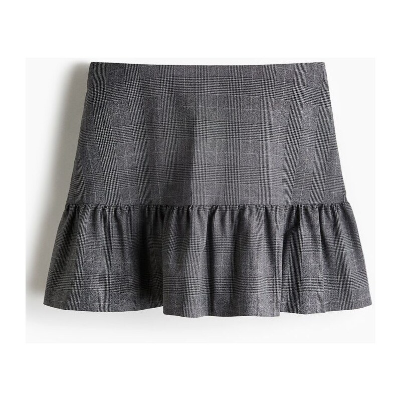 H&M - Minisukně Flared - Šedá/Kostka