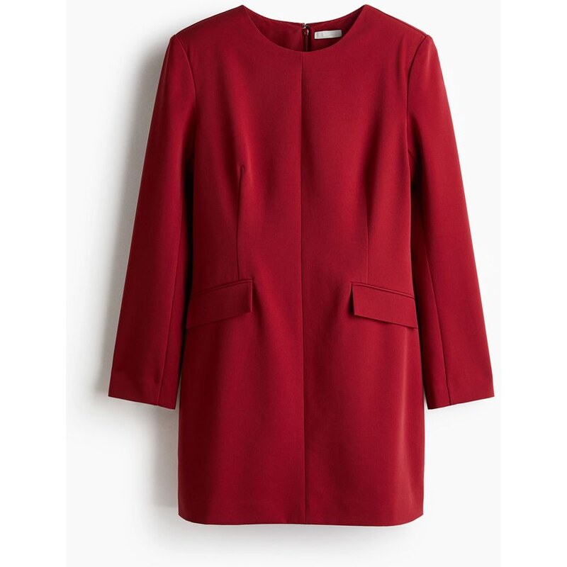 H&M - Krátké šaty - Tmavě Červená
