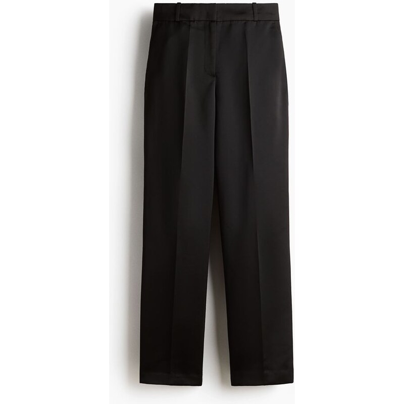 H&M - Elegantní kalhotys vysokým pasem - Černá