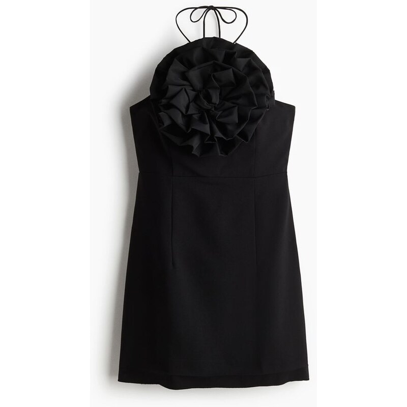H&M - Šaty halternecks aplikací - Černá