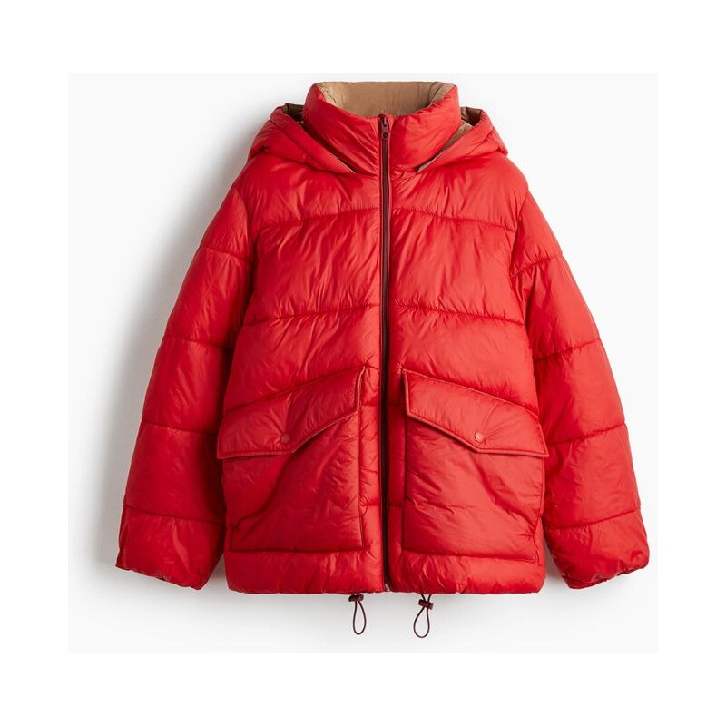 H&M - Oversized vatovaná bunda - Červená