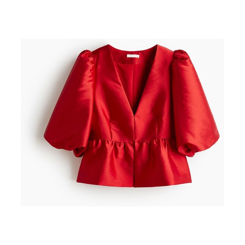 H&M - Halenka peplum - Červená