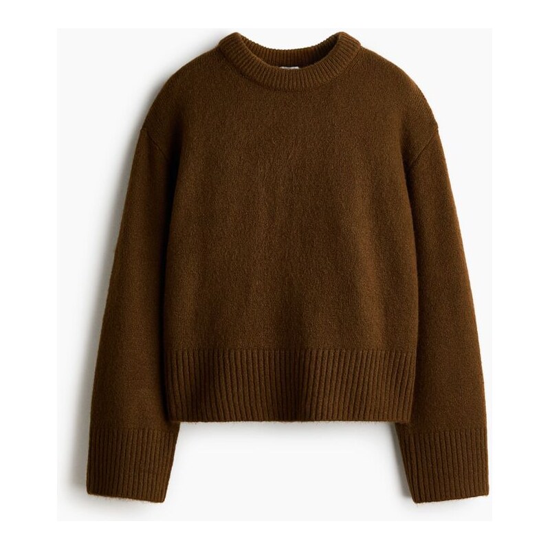 H&M - Oversized svetr - Tmavě Hnědá