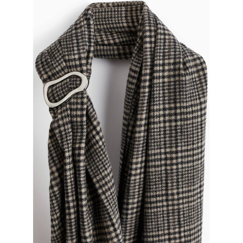H&M - Objemná šálas kovovým detailem - hnědá 108668920
