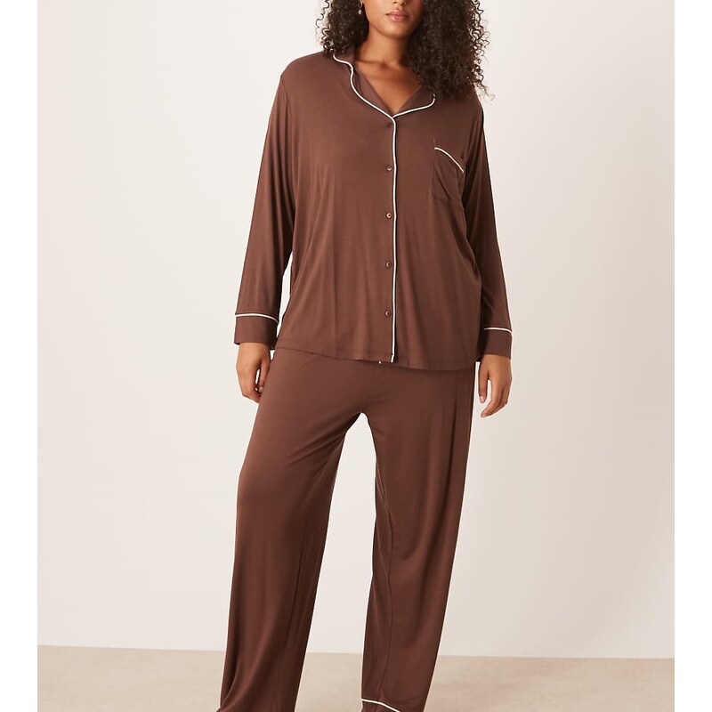ASOS Curve ASOS DESIGN Curve super soft long sleeve shirt &