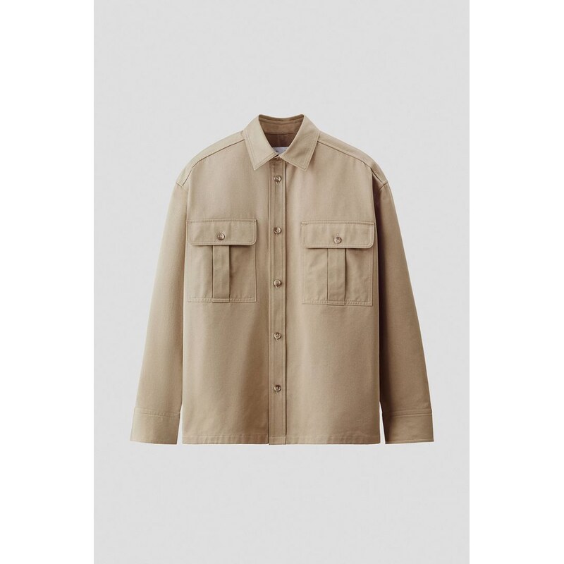 H&M - Svrchní košile utility z bavlněného kepru - Béžová