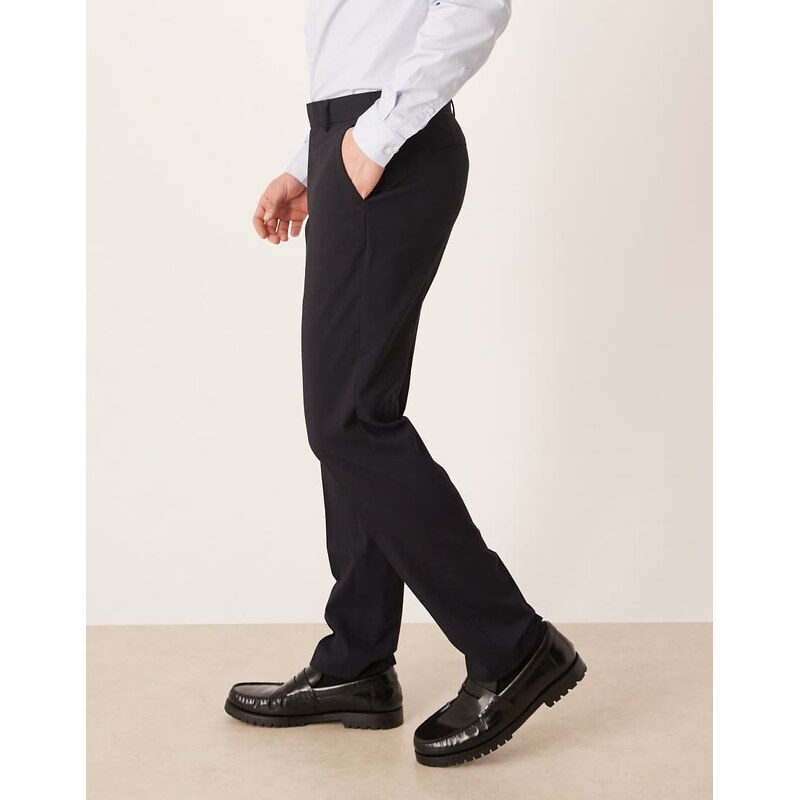 ASOS DESIGN smart slim trouser in navy