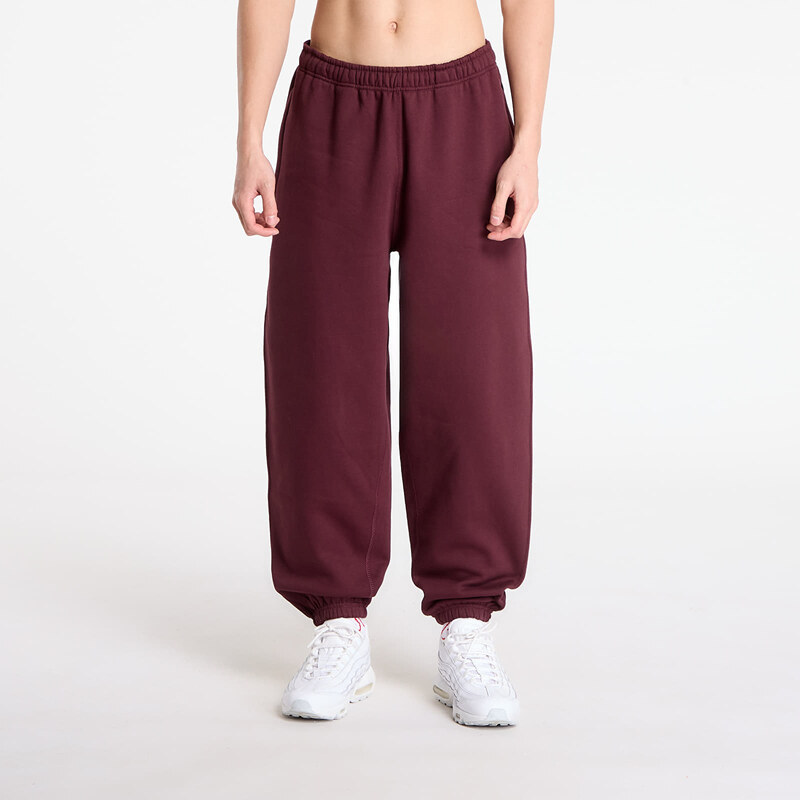 Tepláky Nike Solo Swoosh Mens Cuffed Fleece Pants Burgundy Crush