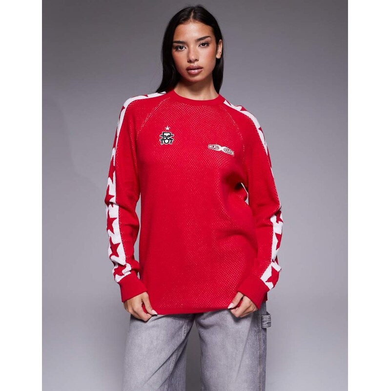 Deus Ex Machina icon knitted jumper in red 110323210