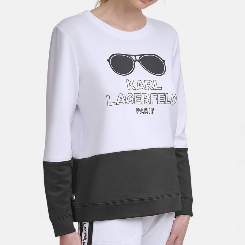 Dámská bílá mikina Karl Lagerfeld Sunglasses Logo 56527
