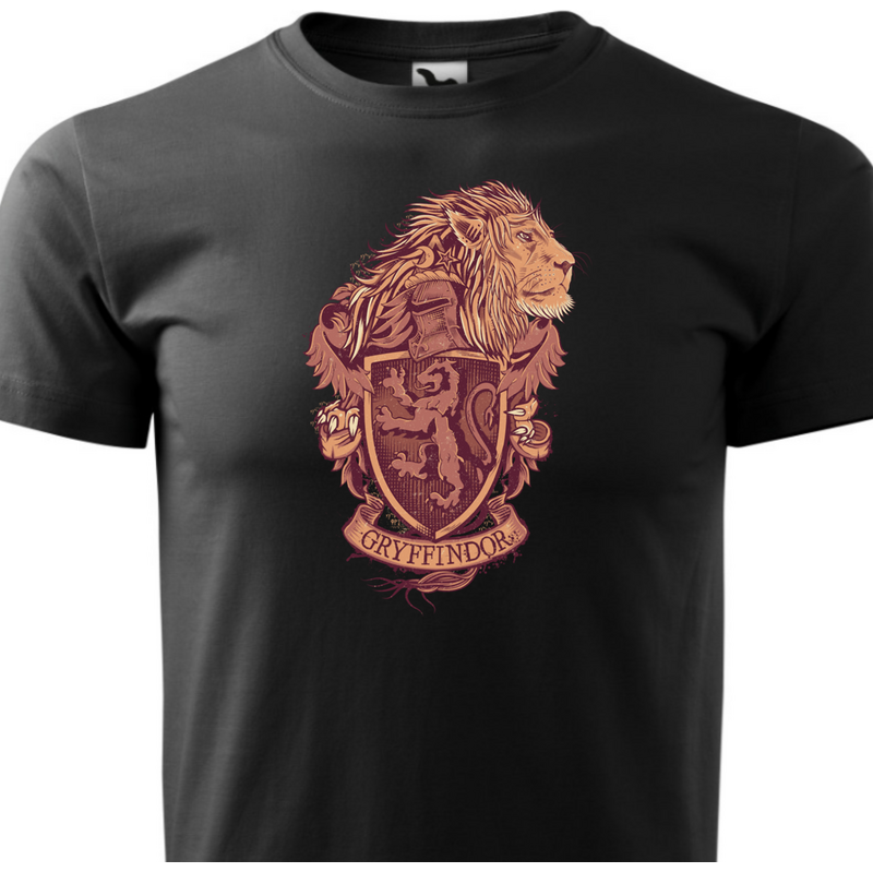 Fenomeno Pánské tričko Gryffindor erb lev