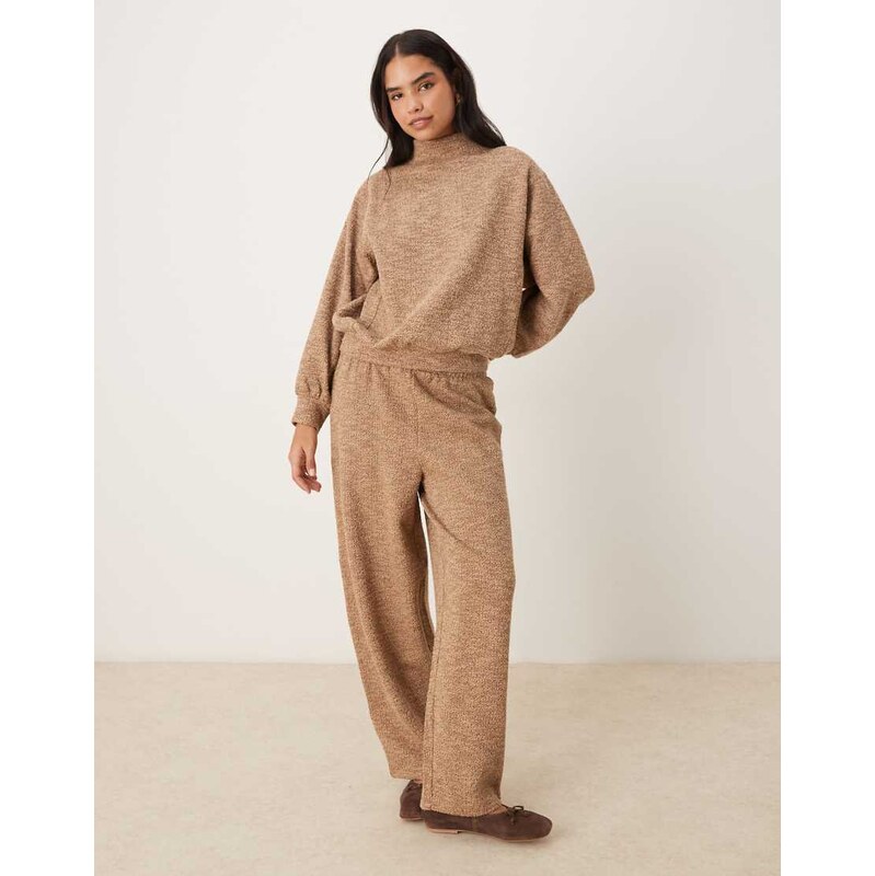 ASOS DESIGN co-ord barrel leg jogger in mottled brown