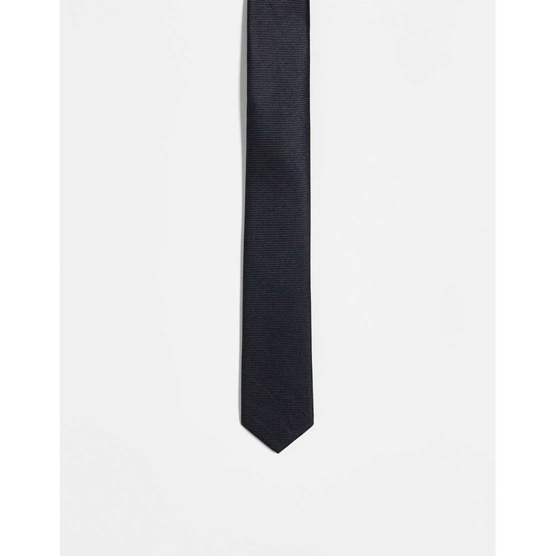 ASOS DESIGN satin skinny tie in black