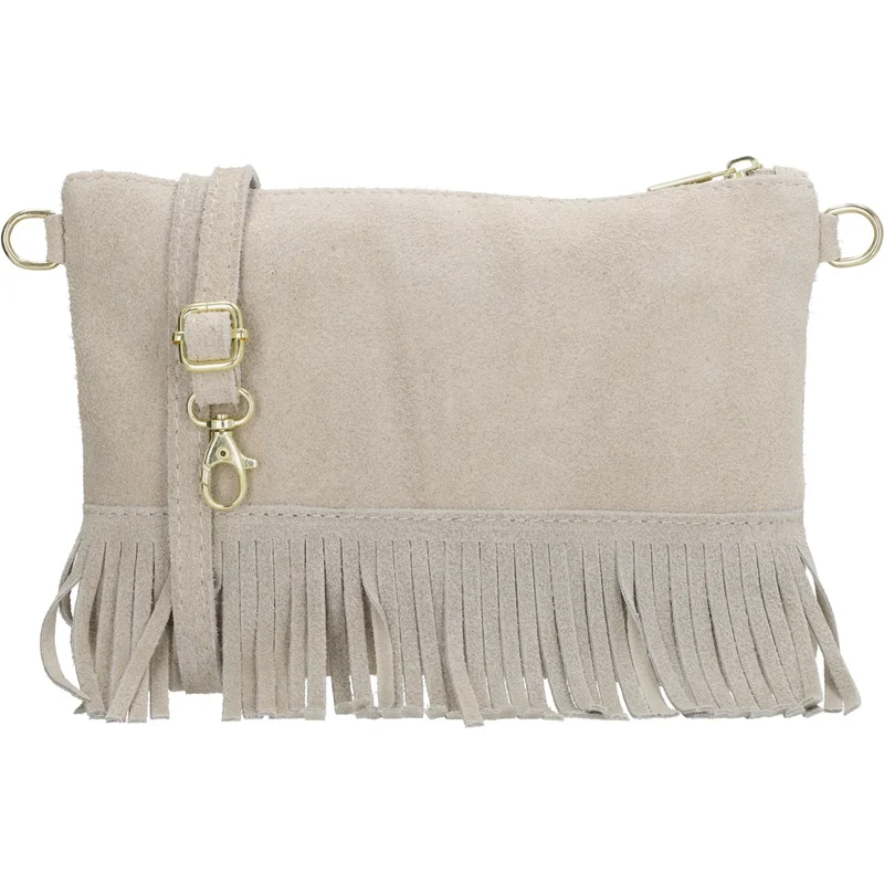 Beagles Béžová vintage kožená crossbody kabelka „Carrie
