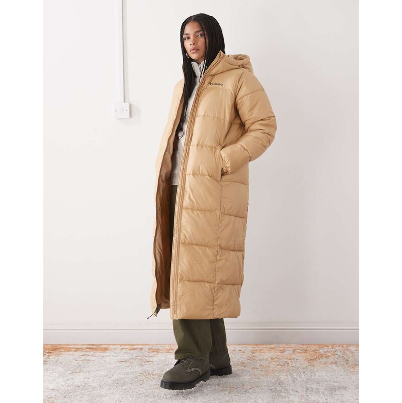 Columbia Puffect II long puffer coat in beige-Neutral 110500546