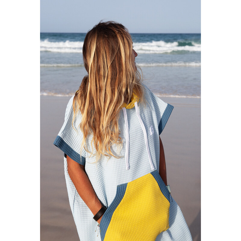 SURF DREAM Surfové pončo waflové dámské bordové 107586233