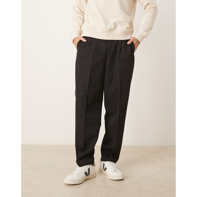 ASOS DESIGN tailored pleated relaxed tapered trousers and