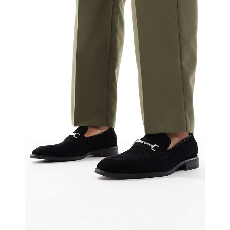ASOS DESIGN snaffle detail loafers in black