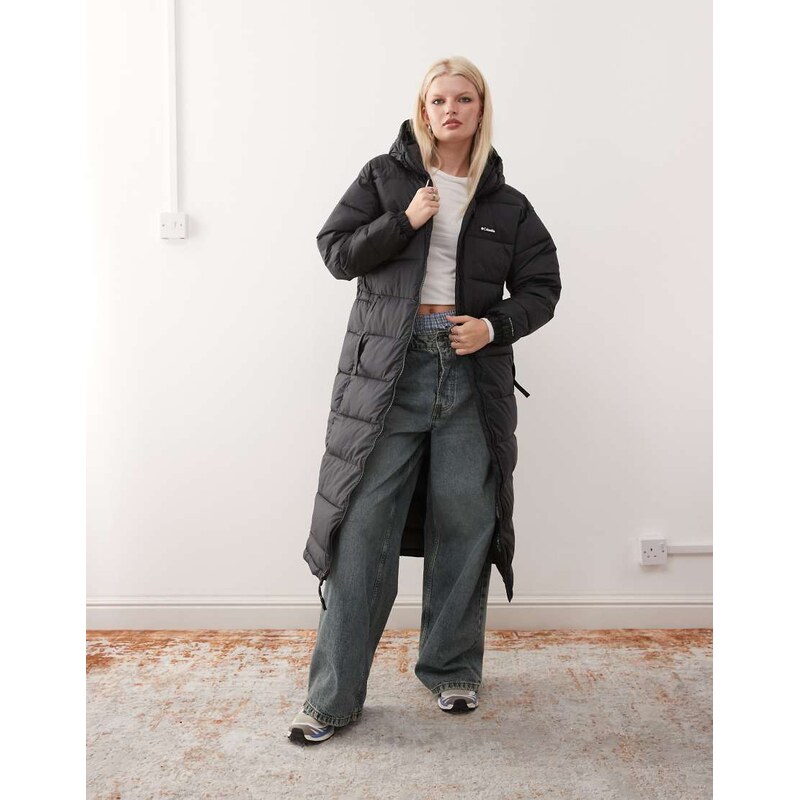 Columbia Pike Lake III long puffer coat in black 110355063