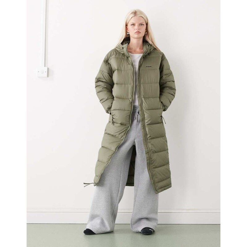 Columbia Pike Lake III long puffer coat in green 110368738