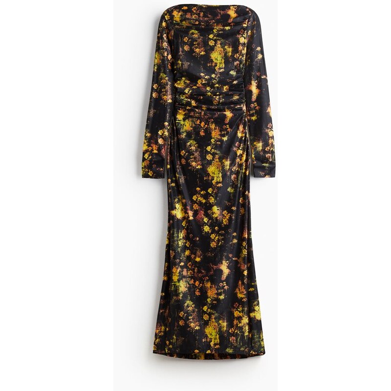 H&M - Šatys potiskem - Černá/Květy